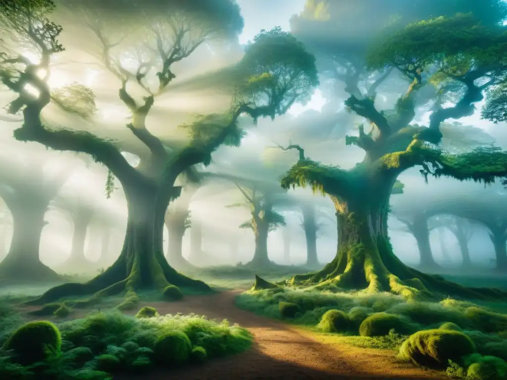Portal místico en bosque de Hoia Baciu, Rumania Un bosque misterioso en Hoia Baciu, Rumania, con un portal brillante a otro mundo rodeado de energía mágica