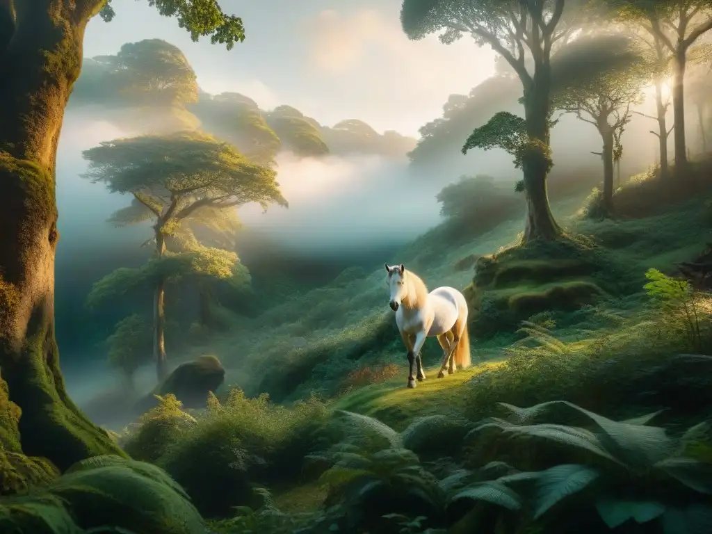 Túnica de Nessus: tejido mágico en el bosque encantado La creación mágica de la Túnica de Nessus por el centauro Nessus en un bosque lleno de seres míticos