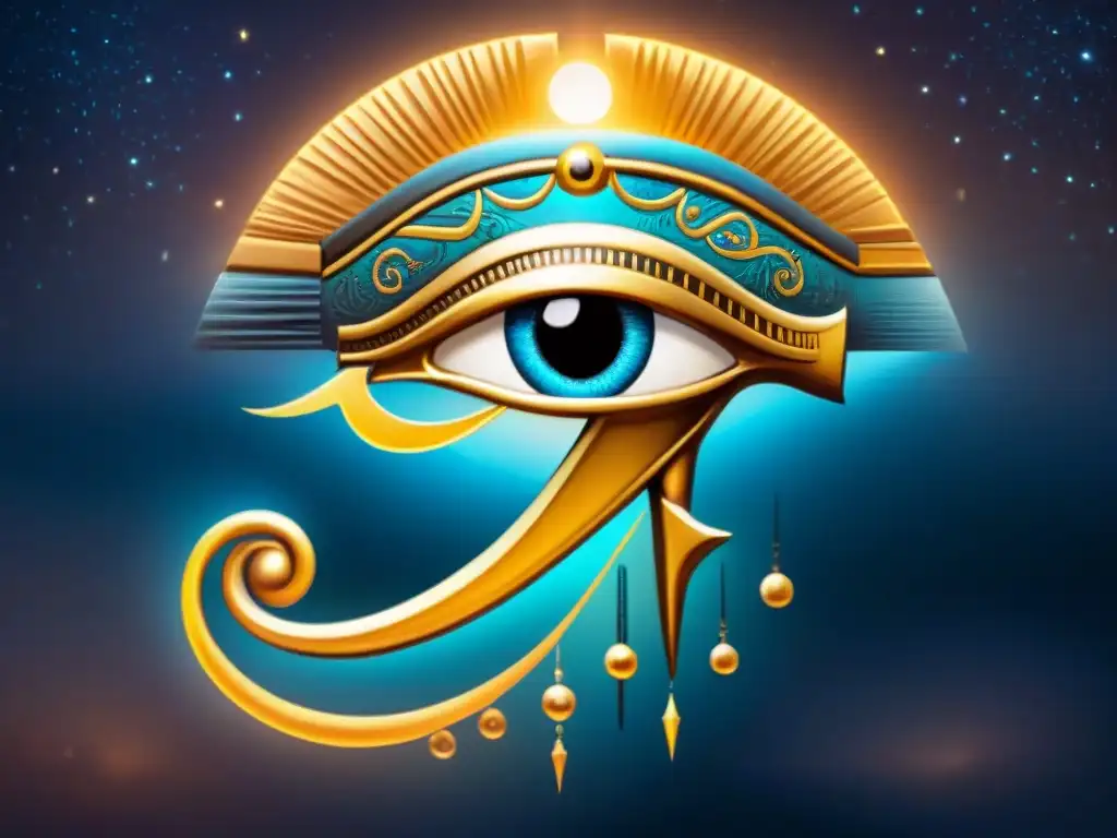 Ojo de Horus: Arte divino y místico Una obra de arte intrincada y fascinante del Ojo de Horus, irradiando energía divina y misticismo antiguo