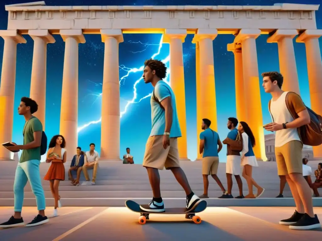 Dioses griegos en la ciudad: mitología clásica y modernidad Una reinterpretación de la mitología griega: dioses y jóvenes en la ciudad, conectando tradición y modernidad