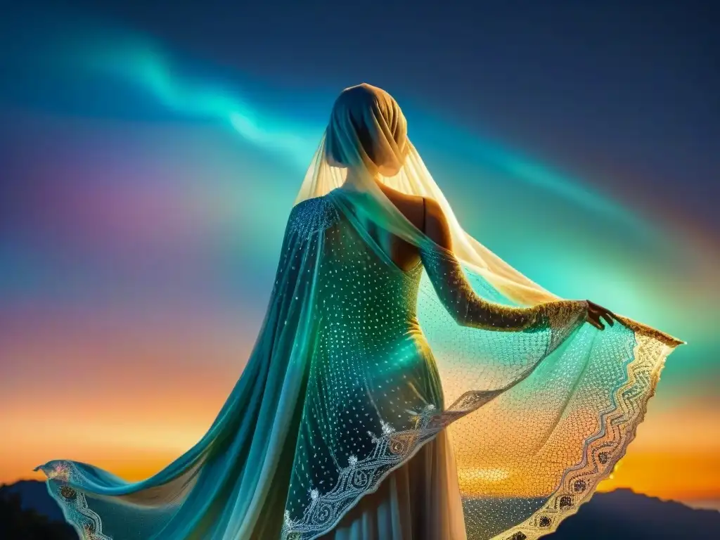 Un velo divino brilla sobre un rostro divino en Manoppello, bajo un cielo estrellado